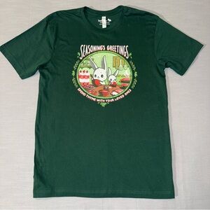 WOMEN'S T-SHIRT SIZE M, GREEN, SEASONING'S GREETING FUNNY, CUTE, NERDY COOKING
